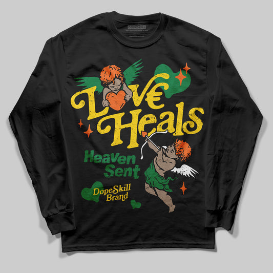 Green Sneakers DopeSkill Long Sleeve T-Shirt New Love Heals Graphic Streetwear - Black