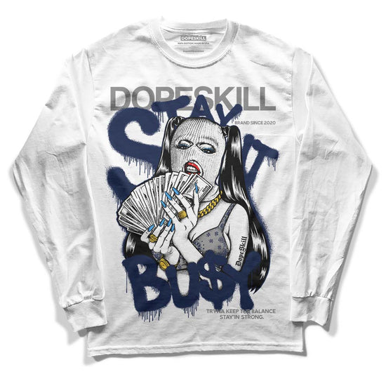 Jordan Spiz’ike Low “White/Obsidian” DopeSkill Long Sleeve T-Shirt Stay It Busy Graphic Streetwear - WHite