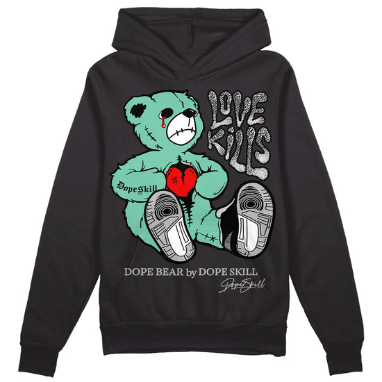 Jordan 3 "Green Glow" DopeSkill Hoodie Sweatshirt Love Kills Graphic Streetwear - White