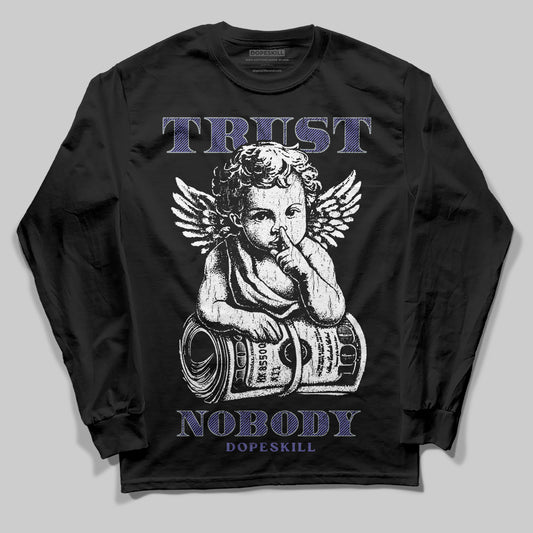 Jordan 4 Retro Lakers DopeSkill Long Sleeve T-Shirt Trust Nobody Graphic Streetwear - Black