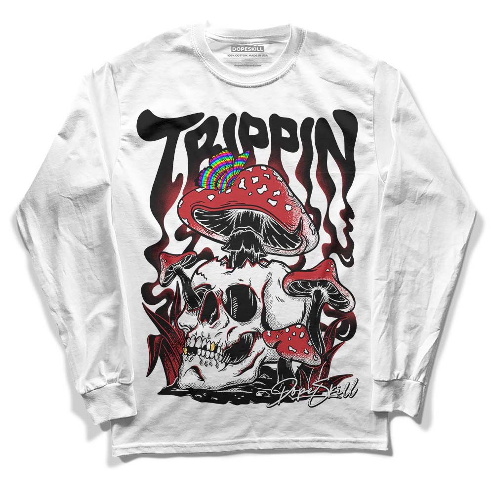 Jordan 12 “Red Taxi” DopeSkill Long Sleeve T-Shirt Trippin Graphic Streetwear - White