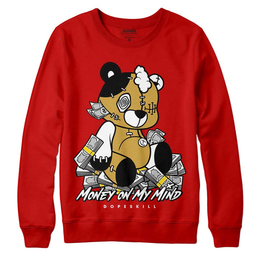 Red Sneakers DopeSkill Red Sweatshirt MOMM Bear Graphic Streetwear 