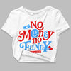 Jordan 11 Retro Cherry DopeSkill Women's Crop Top No Money No Funny Graphic Streetwear - White