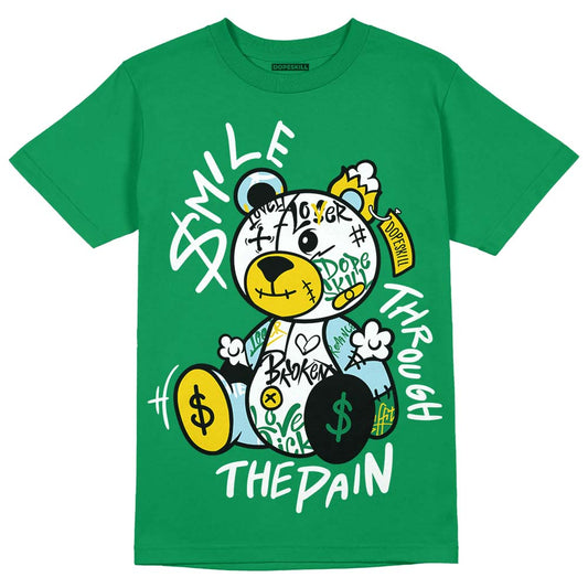 Jordan 5 “Lucky Green” DopeSkill Green T-shirt Smile Through The Pain Graphic Streetwear 