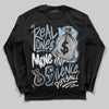 Jordan 40 “Blue Suede” DopeSkill Long Sleeve T-Shirt Real Ones Move In Silence Graphic Streetwear - Black