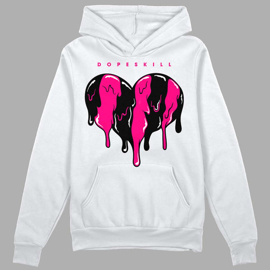 Jordan 1 Low GS “Fierce Pink” Dopeskill Hoodie Sweatshirt Slime Drip Heart Graphic Streetwear - White