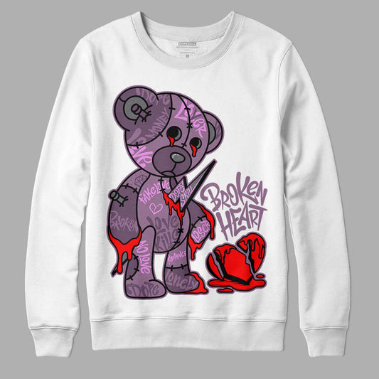 Jordan 2 “Mauve/Off-Noir” DopeSkill Sweatshirt Broken Heart Graphic Streetwear - White 