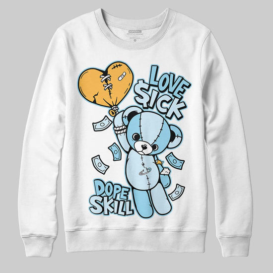 Vans Knu Stack Vintage Satin Dream Blue DopeSkill Sweatshirt Love Sick Graphic Streetwear - White