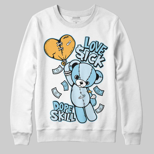 Vans Knu Stack Vintage Satin Dream Blue DopeSkill Sweatshirt Love Sick Graphic Streetwear - White