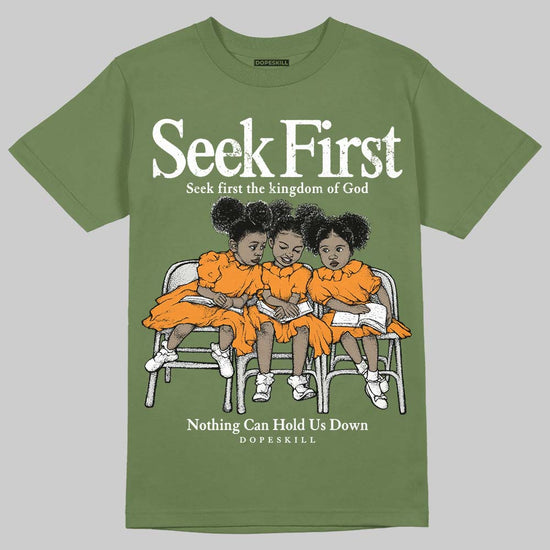 Jordan 5 "Olive" DopeSkill T-Shirt New Seek First Graphic Streetwear - Military Green
