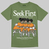 Jordan 5 "Olive" DopeSkill T-Shirt New Seek First Graphic Streetwear - Military Green