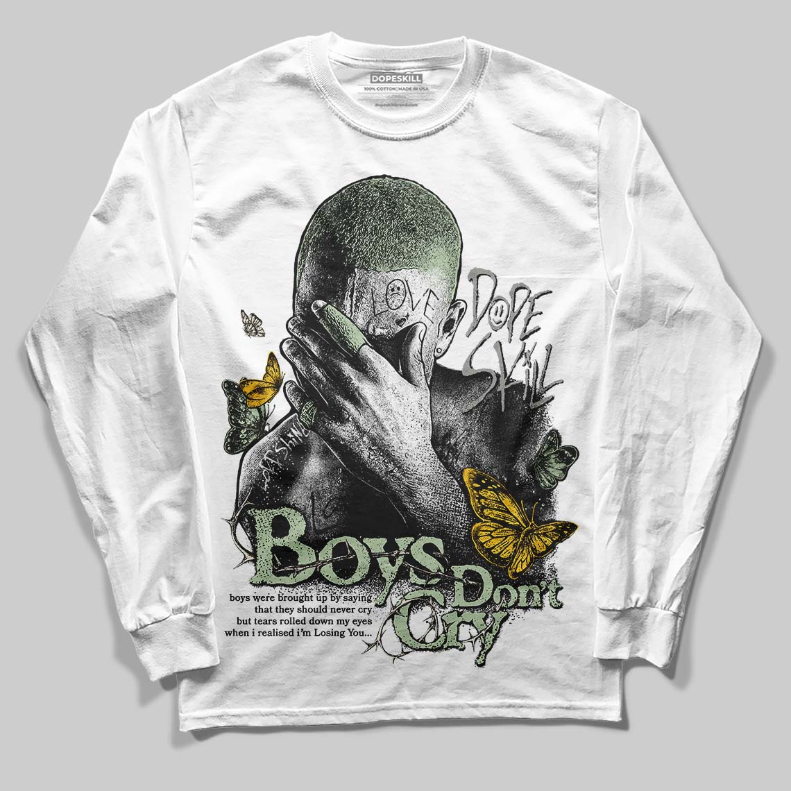 Jordan 4 WMNS “Seafoam” (2025) DopeSkill Long Sleeve T-Shirt Boys Don't Cry Graphic Streetwear - White