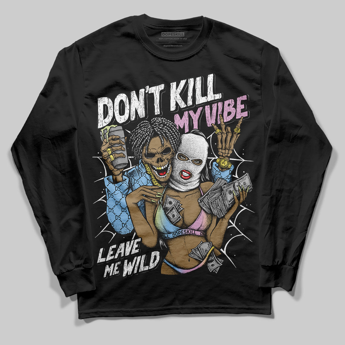 Jordan 5 “Year of the Snake” DopeSkill Long Sleeve T-Shirt Don't Kill My Vibe Graphic Streetwear - black