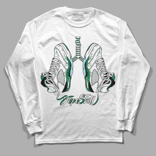 Jordan 5 “Lucky Green” DopeSkill Long Sleeve T-Shirt Breathe Streetwear - White