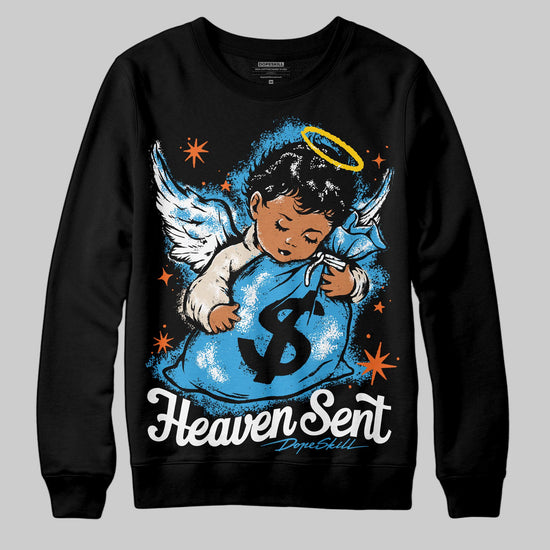 Jordan 1 High OG “UNC” Reimagined DopeSkill Sweatshirt Heaven Sent Graphic Streetwear - Black