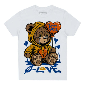 Dunk Blue Jay and University Gold DopeSkill Toddler Kids T-shirt Broken Bear Graphic Streetwear - White