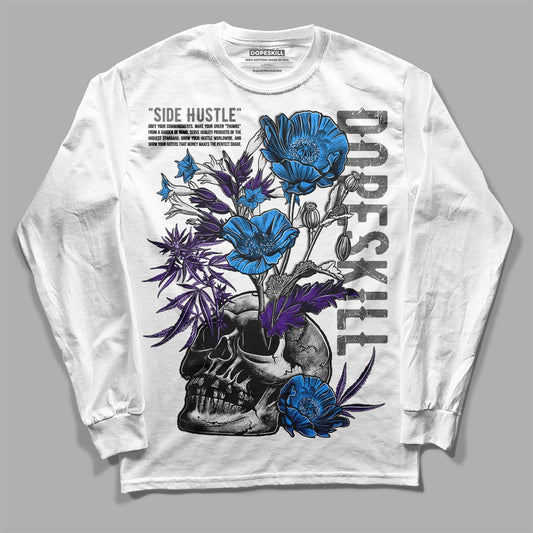 Jordan 3 Dark Iris DopeSkill Long Sleeve T-Shirt Side Hustle Graphic Streetwear - White