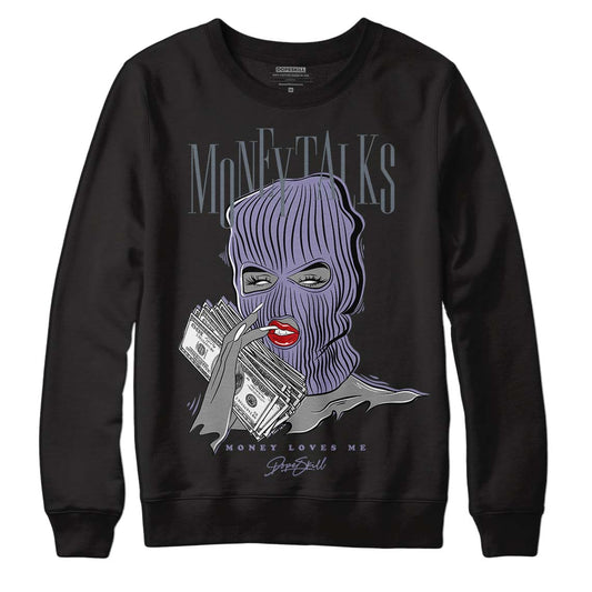 Jordan 5 Retro Low Indigo Haze DopeSkill Sweatshirt Money Talks Graphic Streetwear - Black