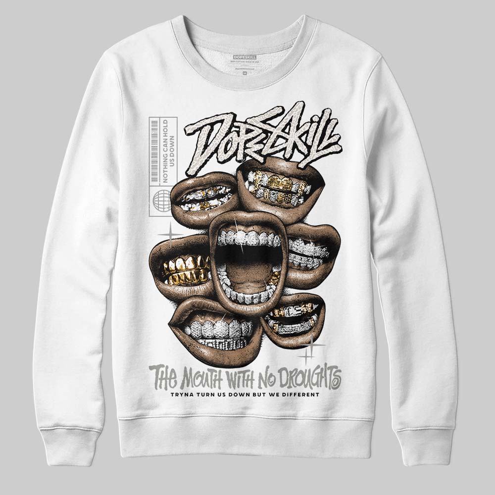 Jordan 3 Retro Pure Money DopeSkill Sweatshirt The Mouth With No Droughts Graphic Streetwear - White 
