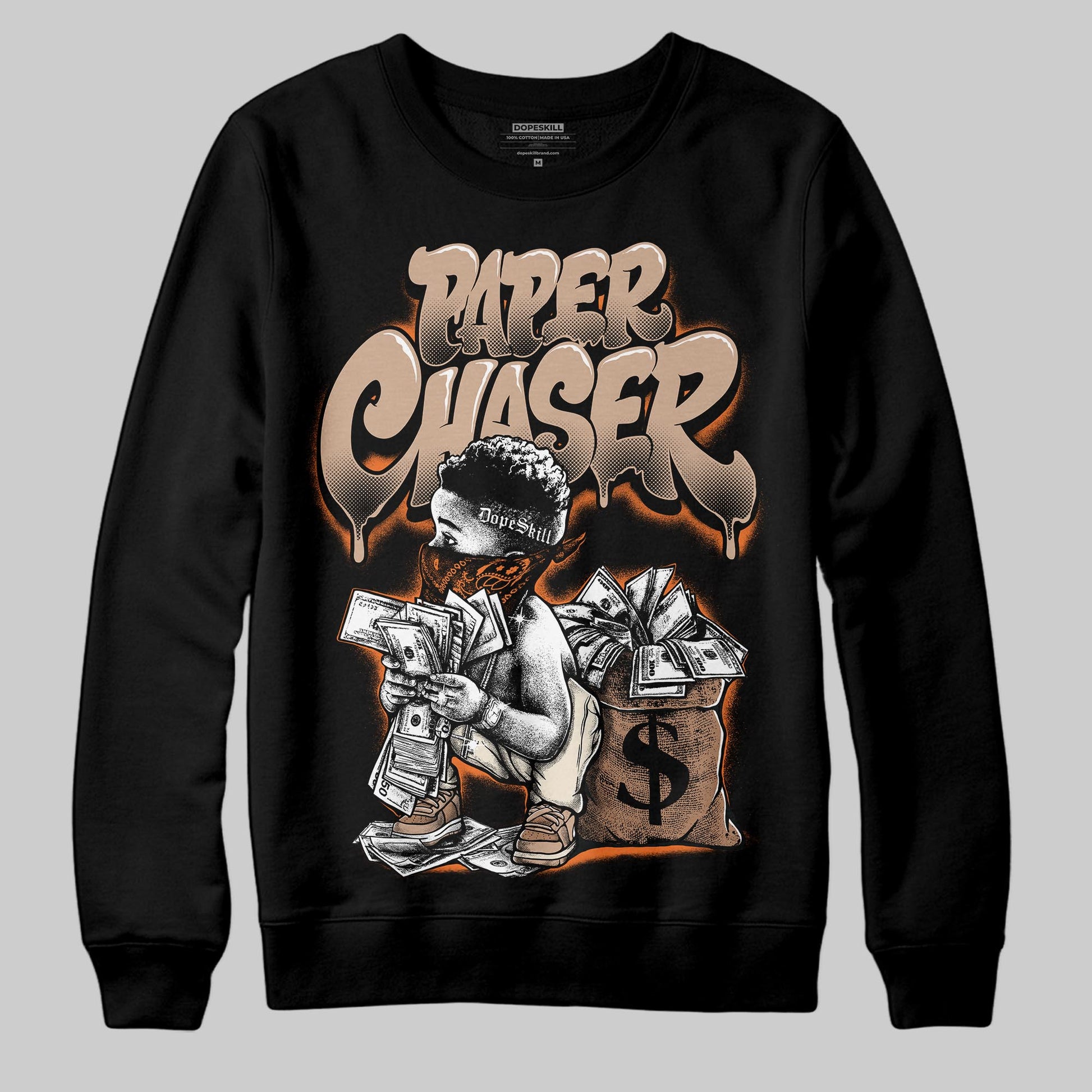 Jordan 4 Retro Cozy Girl DopeSkill Sweatshirt Paper Chaser Boy Graphic Streetwear - Black