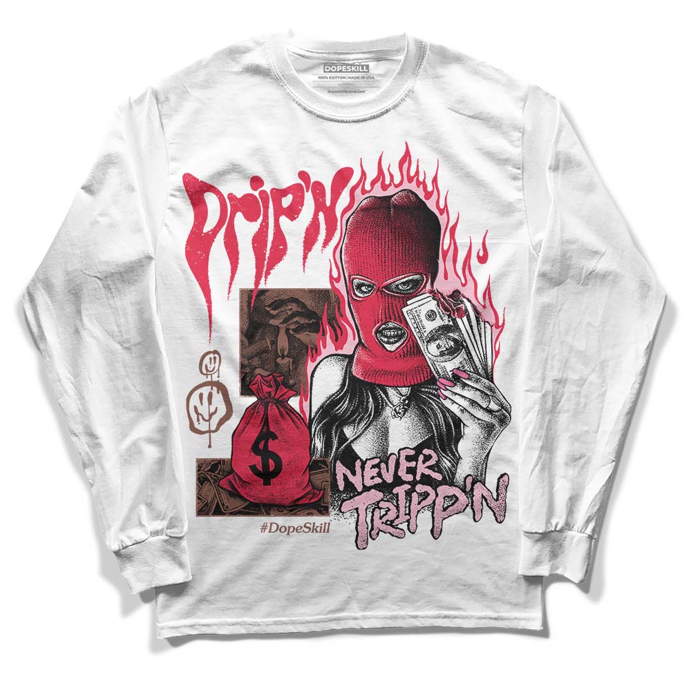 Dunk Low PRM Bacon DopeSkill Long Sleeve T-Shirt Drip'n Never Tripp'n Graphic Streetwear - White