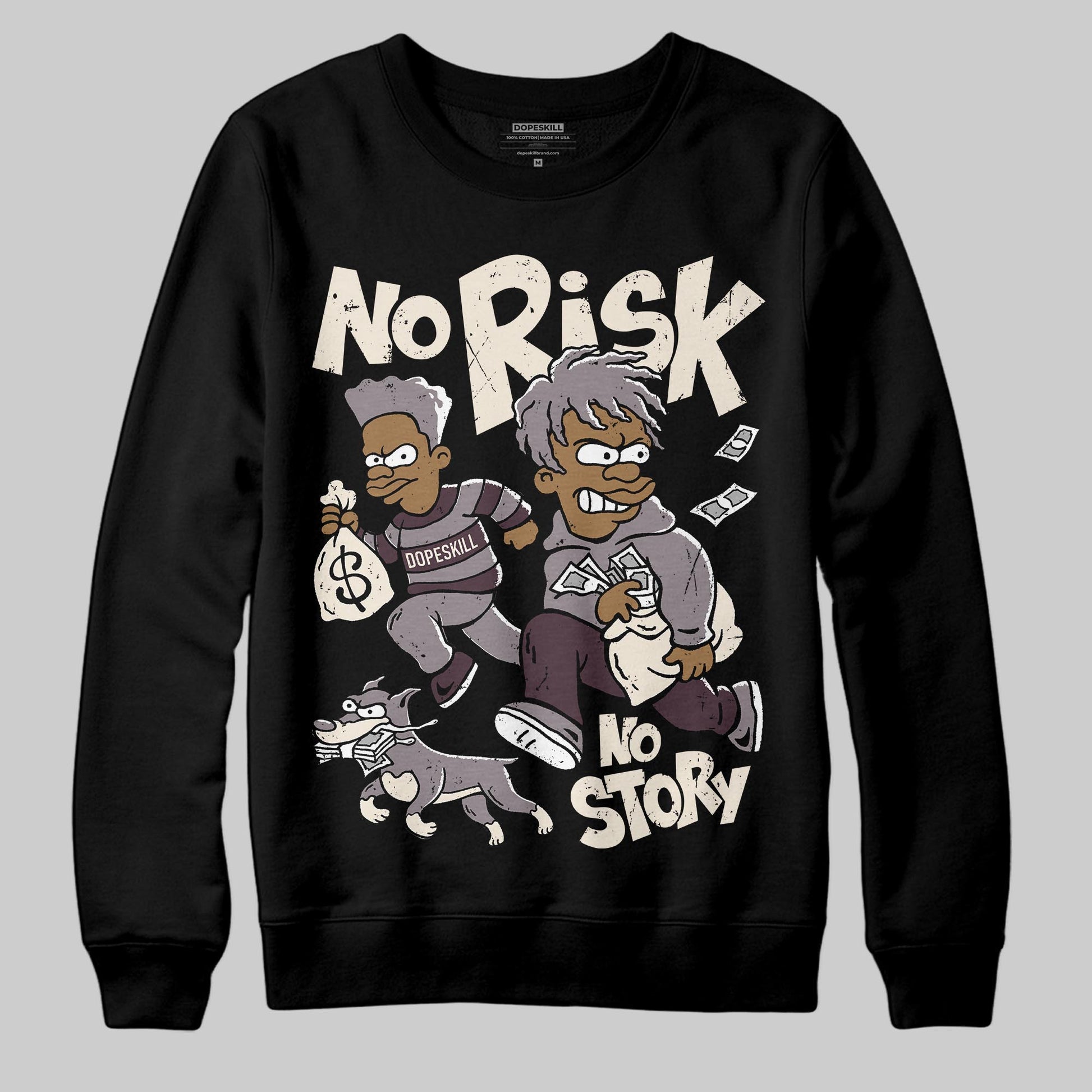 A Ma Maniére x Air Jordan 6 Retro “Smoky Mauve”⁠ DopeSkill Sweatshirt No Risk No Story Graphic Streetwear - black