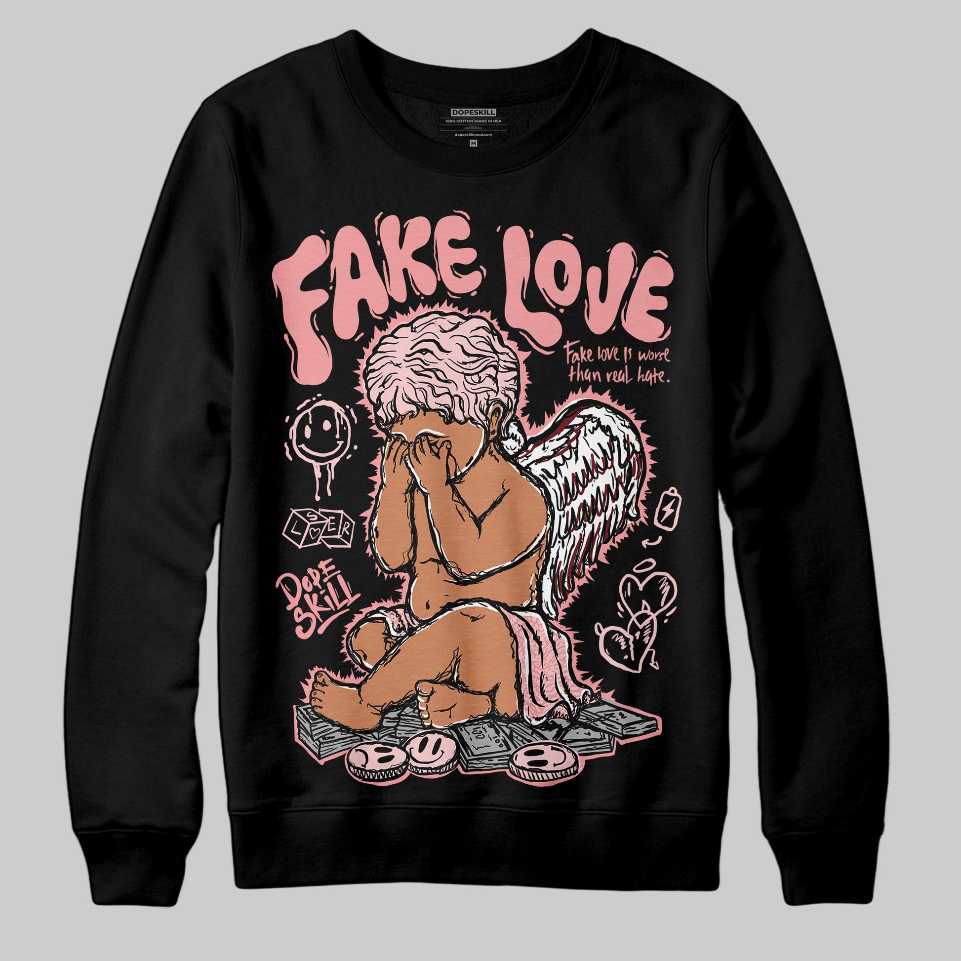Jordan 3 Retro Valentine's Day Treat Yourself (2025) DopeSkill Sweatshirt False Love Graphic Streetwear - Black