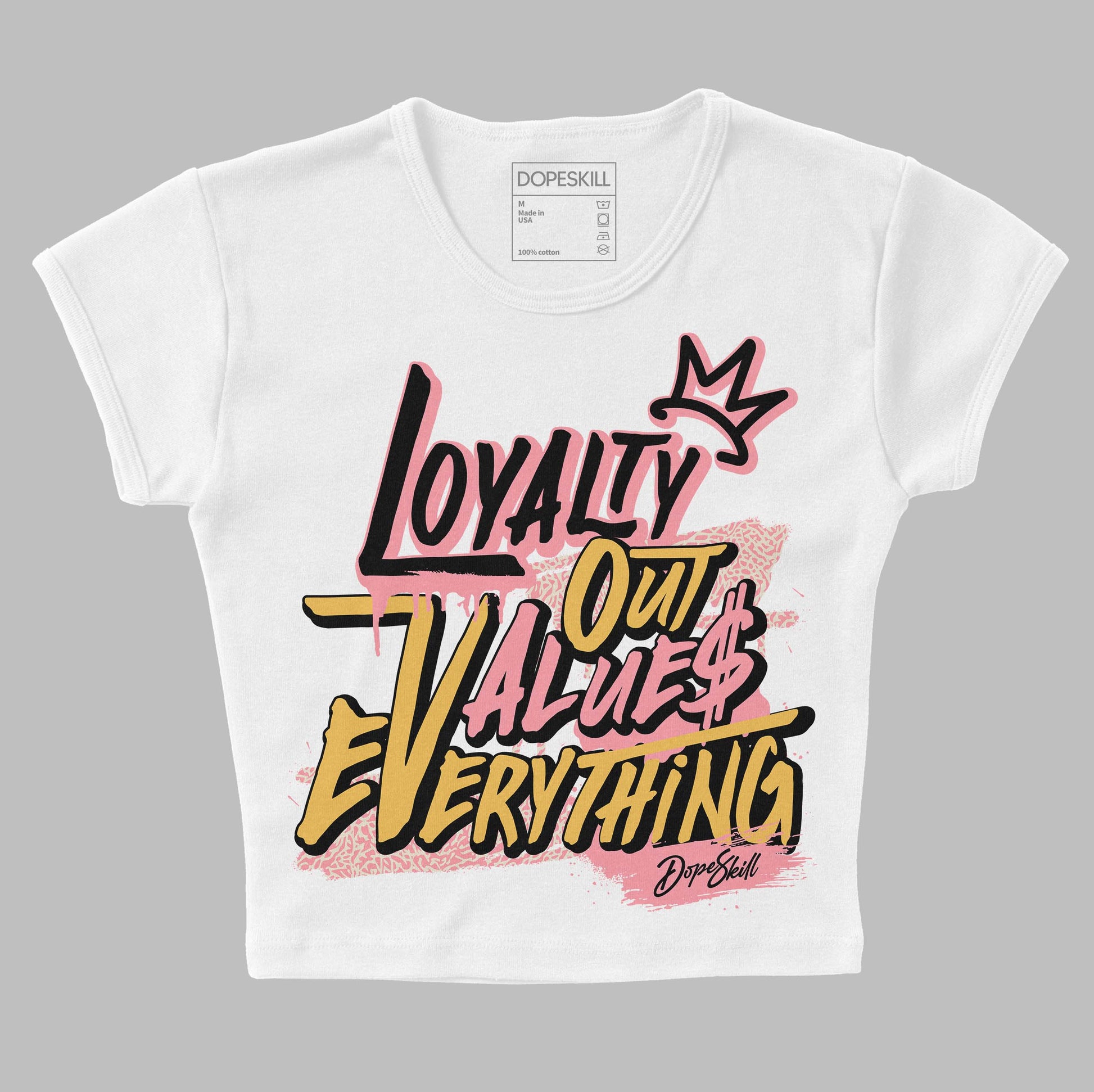 Jordan 3 GS “Red Stardust” DopeSkill Women's Crop Top LOVE Graphic Streetwear - White