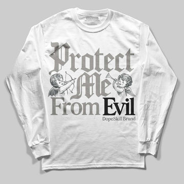 Jordan 9 Cool Grey DopeSkill Long Sleeve T-Shirt Protect Me From Evil Graphic Streetwear - White