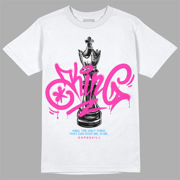 Pink Sneakers DopeSkill T-Shirt King Chess Graphic Streetwear - White 