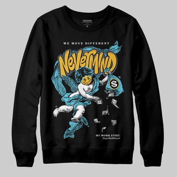 Jordan 11 Retro Gamma Blue (2025) DopeSkill Sweatshirt Nevermind Graphic Streetwear - Black