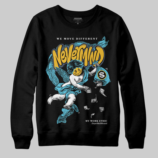 Jordan 11 Retro Gamma Blue (2025) DopeSkill Sweatshirt Nevermind Graphic Streetwear - Black