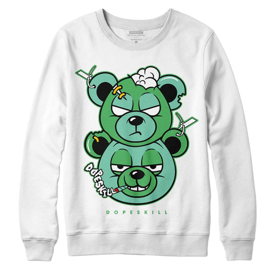 Jordan 1 High OG Green Glow DopeSkill Sweatshirt New Double Bear Graphic Streetwear - White