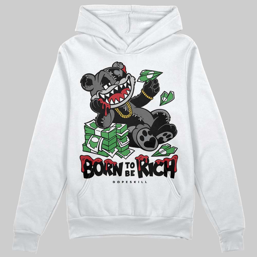 Jordan 4 “Black Cat” (2025) DopeSkill Hoodie Sweatshirt Born To Be Rich Graphic Streetwear - White