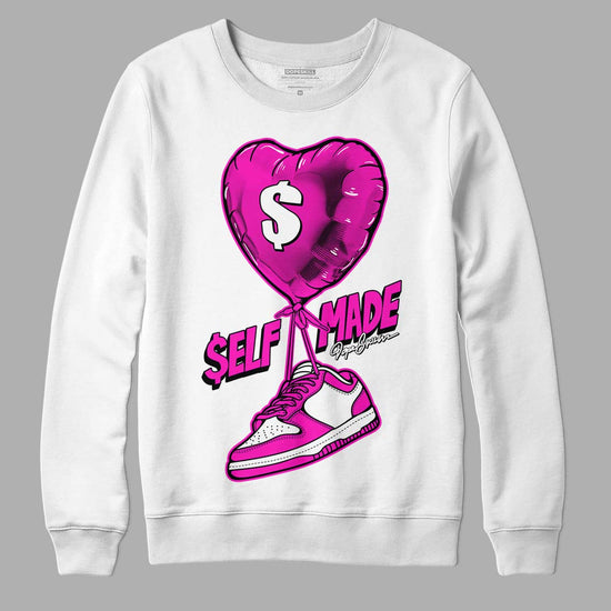 Dunk Low GS “Active Fuchsia” DopeSkill Sweatshirt Self Made Graphic Streetwear - White