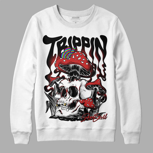 Jordan 1 High OG “Black/White” DopeSkill Sweatshirt Trippin Graphic Streetwear - White 