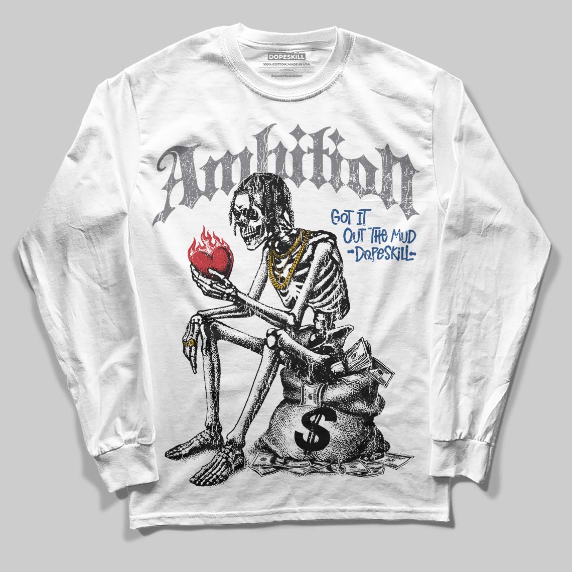 Jordan 9 Retro 'Flint Grey' 2026 DopeSkill Long Sleeve T-Shirt Ambition Graphic Streetwear - White 