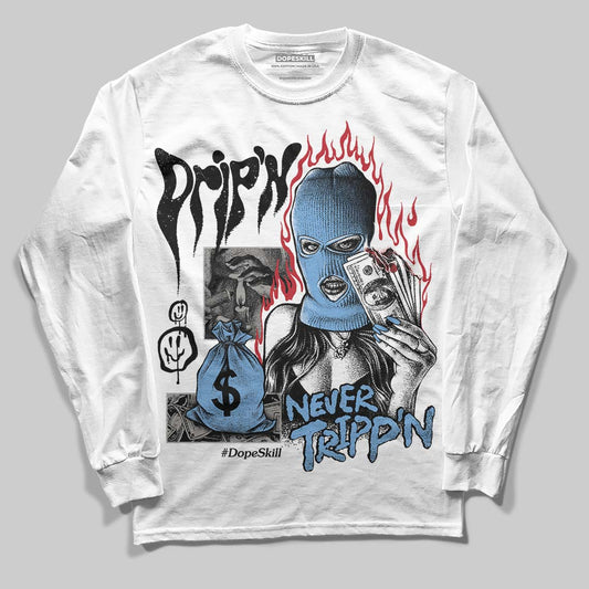 Jordan 12 Retro 'Melo' DopeSkill Long Sleeve T-Shirt Drip'n Never Tripp'n Graphic Streetwear - White