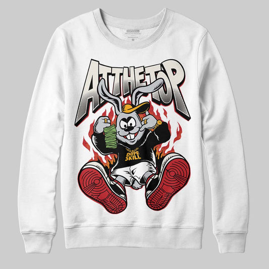 Jordan 4 “Flight Club” DopeSkill Sweatshirt At The Top Graphic Streetwear - White