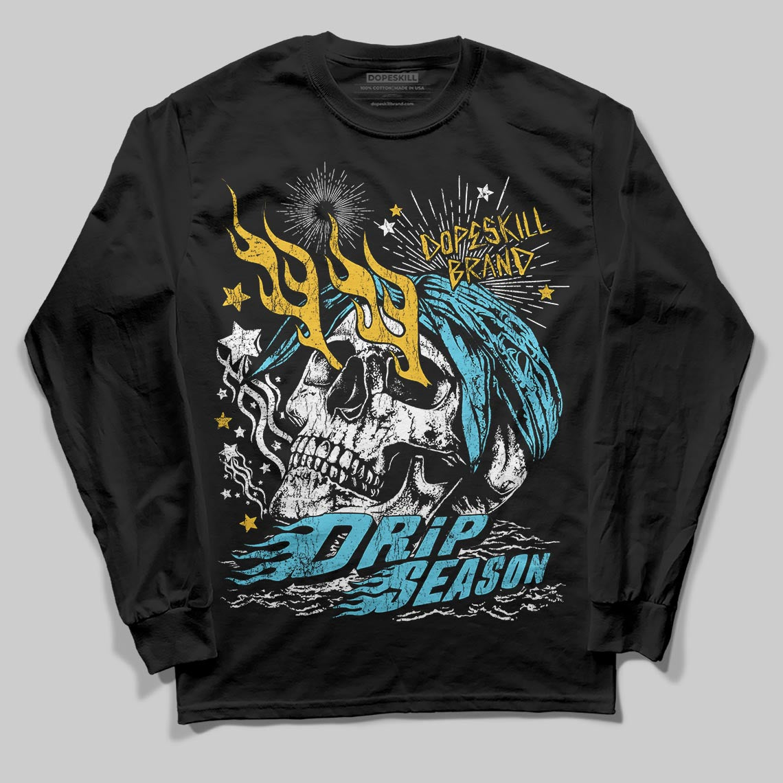 Jordan 11 Retro Gamma Blue (2025) DopeSkill Long Sleeve T-Shirt Drip Season Graphic Streetwear - Black