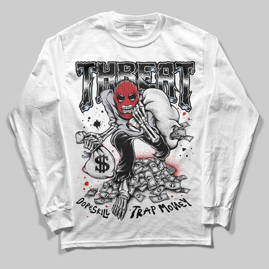 Jordan 5 Retro OG Black Metallic Reimagined DopeSkill Long Sleeve T-Shirt Threat Graphic Streetwear - White