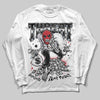 Jordan 5 Retro OG Black Metallic Reimagined DopeSkill Long Sleeve T-Shirt Threat Graphic Streetwear - White