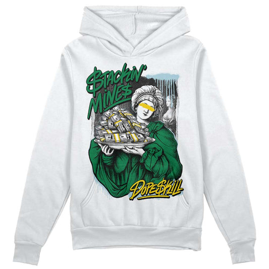 Jordan 5 “Lucky Green” DopeSkill Hoodie Sweatshirt Stackin Mines Graphic Streetwear - White