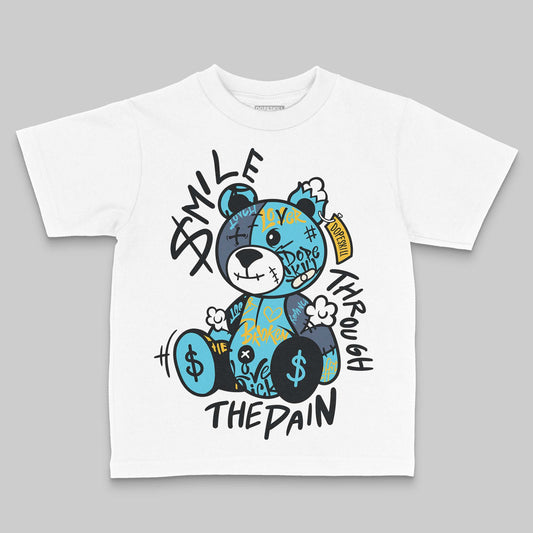 Jordan 11 Retro Gamma Blue (2025) DopeSkill Toddler Kids T-shirt Smile Through The Pain Graphic Streetwear - White 