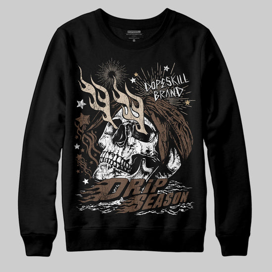 A Ma Maniére x Air Jordan 4 “Dark Mocha” DopeSkill Sweatshirt Drip Season Graphic Streetwear - Black