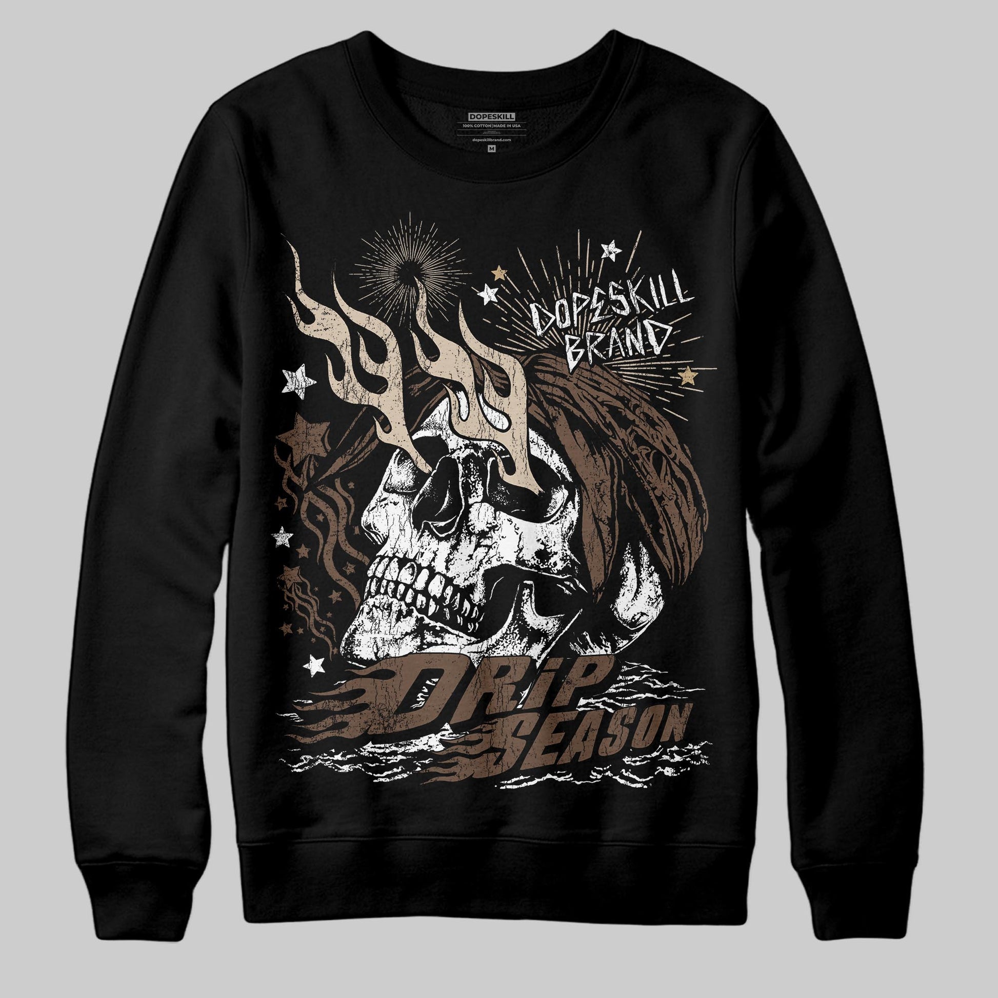 A Ma Maniére x Air Jordan 4 “Dark Mocha” DopeSkill Sweatshirt Drip Season Graphic Streetwear - Black