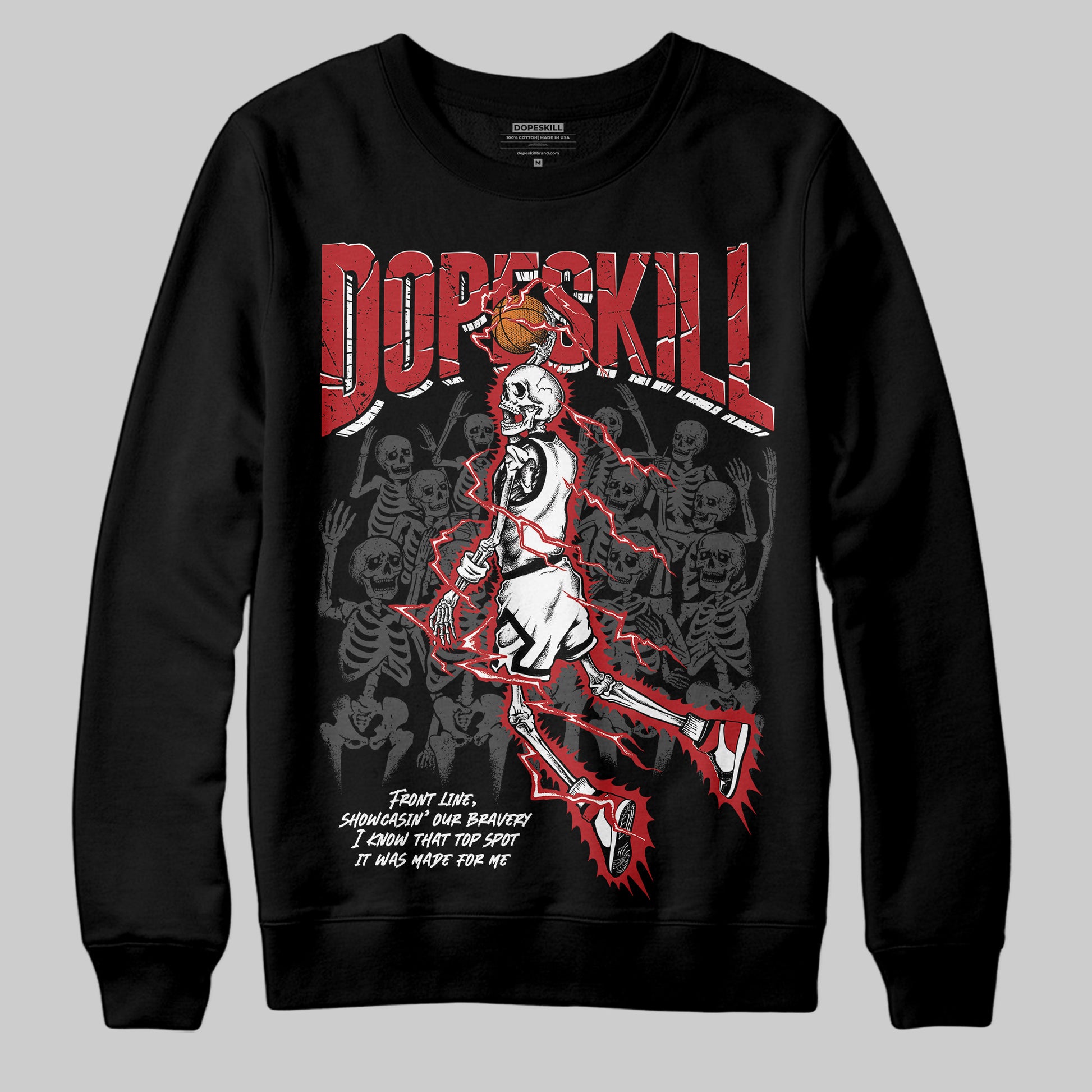 Jordan 1 Retro High OG Black Toe Reimagined DopeSkill Sweatshirt Thunder Dunk Graphic Streetwear - Black