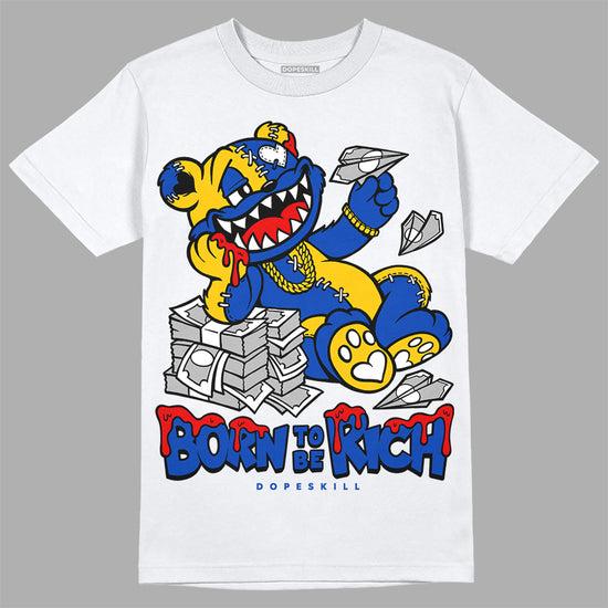 Jordan 14 “Laney” DopeSkill T-Shirt Born To Be Rich Graphic Streetwear  - White 