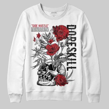 Jordan 5 Retro Fire Red Black Tongue (2025) DopeSkill Sweatshirt Side Hustle Graphic Streetwear - White