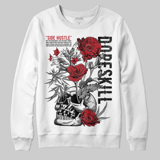 Jordan 5 Retro Fire Red Black Tongue (2025) DopeSkill Sweatshirt Side Hustle Graphic Streetwear - White